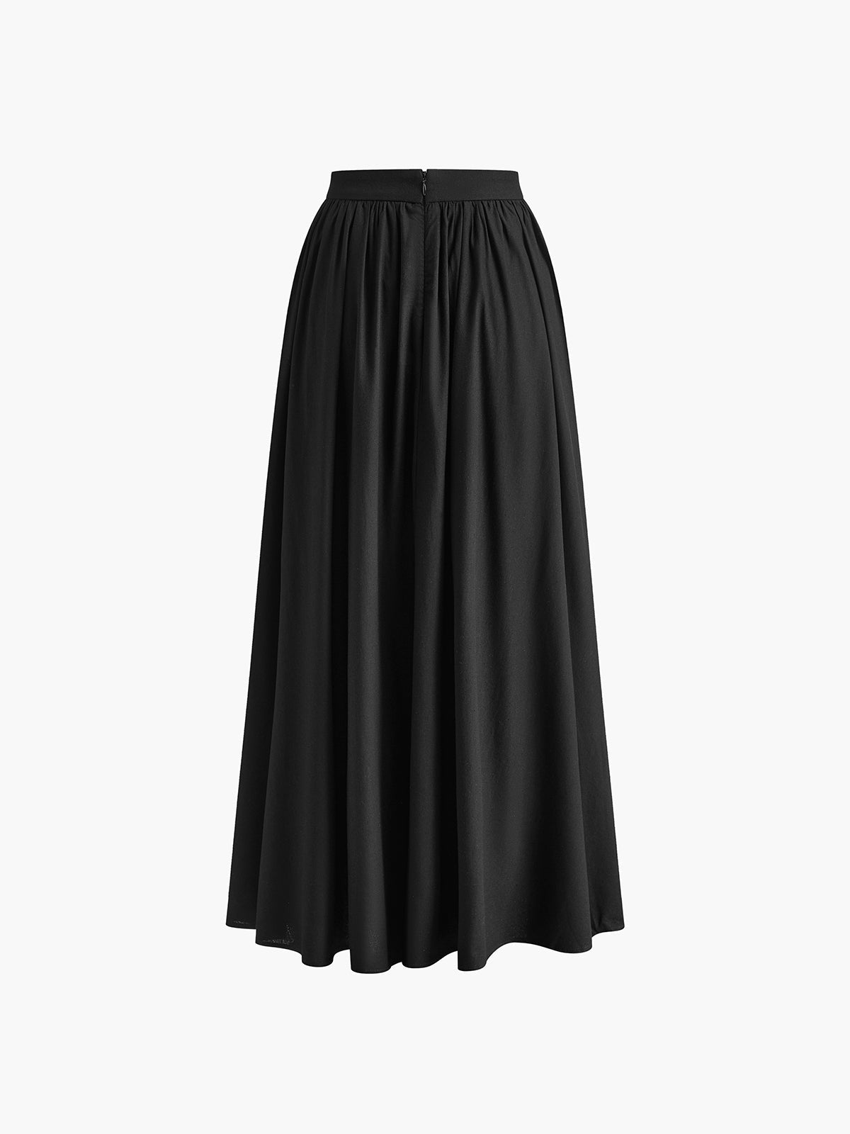 Florence | Women's High Waist Pleated A-Line Maxi Skirt with Pockets