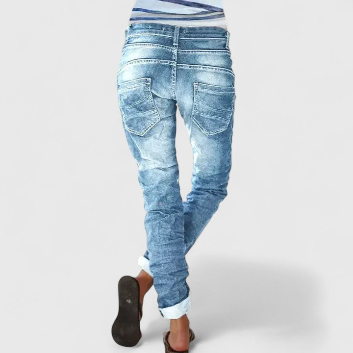 Marcella | Women's Distressed Wide Leg Jeans