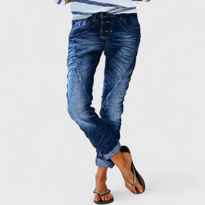 Marcella | Women's Distressed Wide Leg Jeans